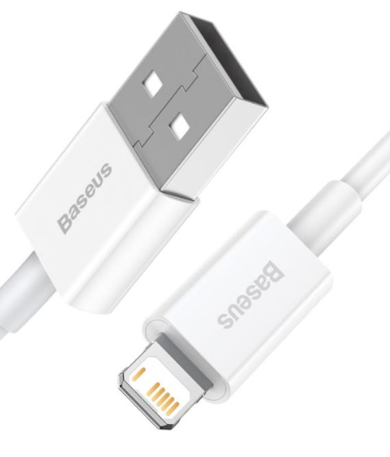 NoName Baseus CALYS-02 Superior Fast Charging Kabel Lightning 2.4A 0.25m White