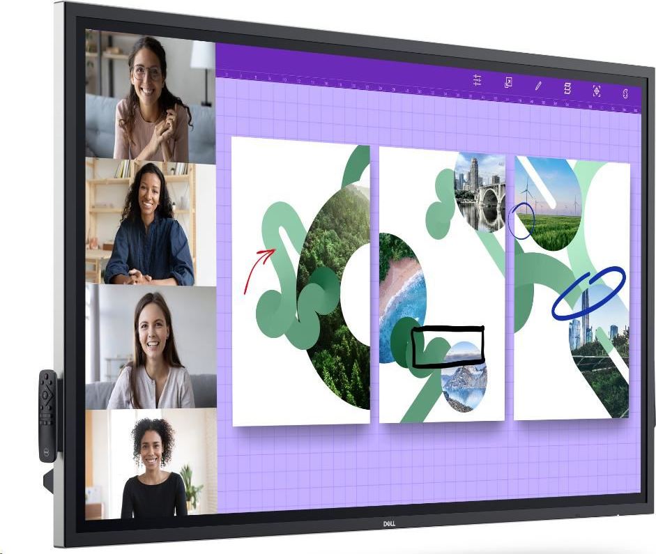 DELL LCD P6524QT - 65"/IPS/LED/4K UHD/3840x2160/16:9/Touch/60Hz/9ms/1300:1/350 cd/m2/HDMI/DP/VESA/3YNBD(210-BJKJ)