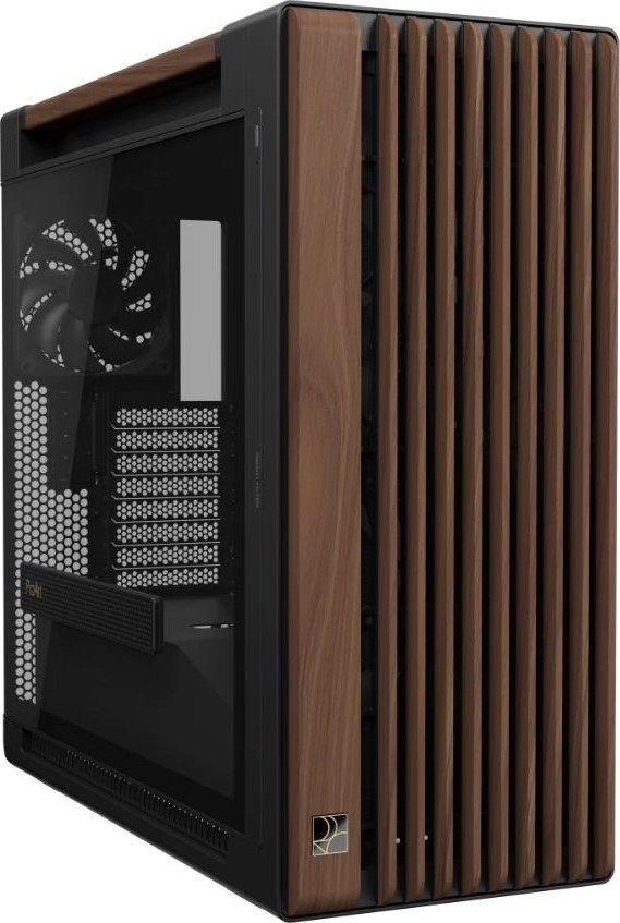 ASUS case PROART PA602 WALNUT WOOD MODERN TG, Mid Tower, průhledná bočnice, černá
