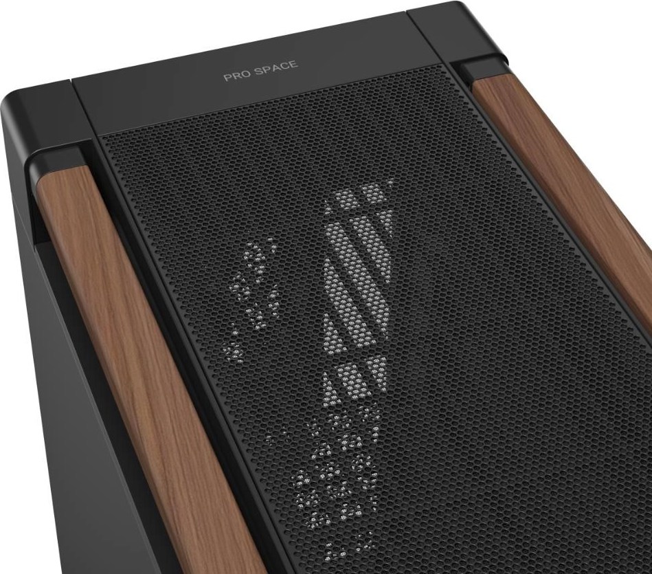 ASUS case PROART PA602 WALNUT WOOD MODERN METAL, Mid Tower, černá