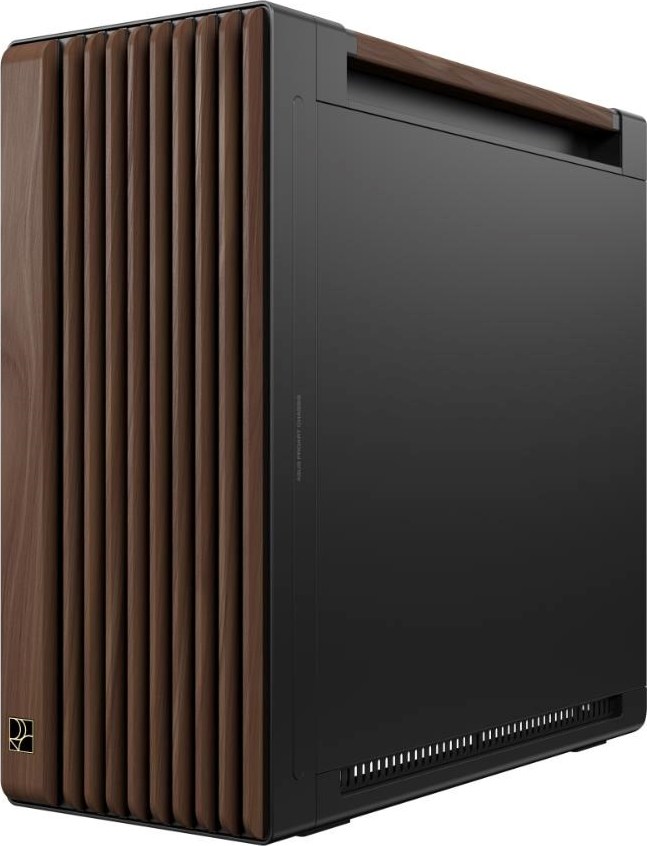 ASUS case PROART PA602 WALNUT WOOD MODERN METAL, Mid Tower, černá