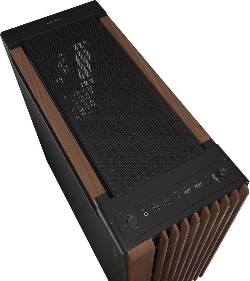 ASUS case PROART PA602 WALNUT WOOD MODERN METAL, Mid Tower, černá