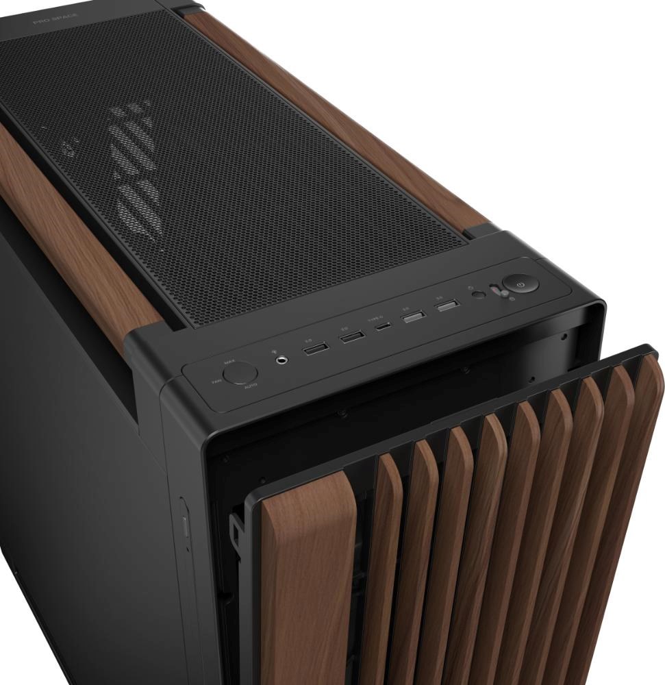 ASUS case PROART PA602 WALNUT WOOD MODERN METAL, Mid Tower, černá