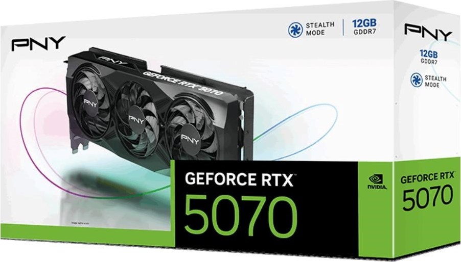 PNY VGA Nvidia GeForce RTX 5070 12GB Triple Fan, RTX 5070, 12GB GDDR7, 3xDP, 1xHDMI