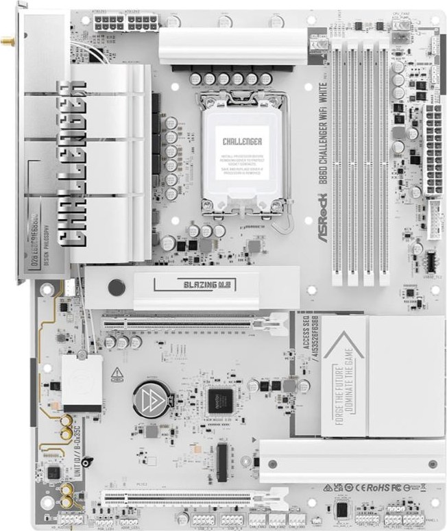 ASRock MB Sc LGA1851 B860 Challenger WiFi WHITE, Intel B860, 4xDDR5, 1xHDMI, WiFi, ATX