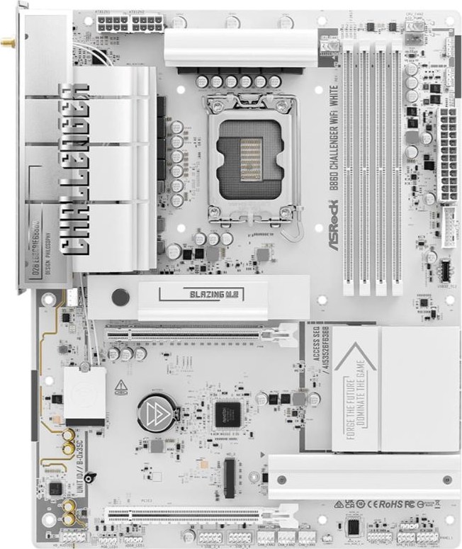 ASRock MB Sc LGA1851 B860 Challenger WiFi WHITE, Intel B860, 4xDDR5, 1xHDMI, WiFi, ATX