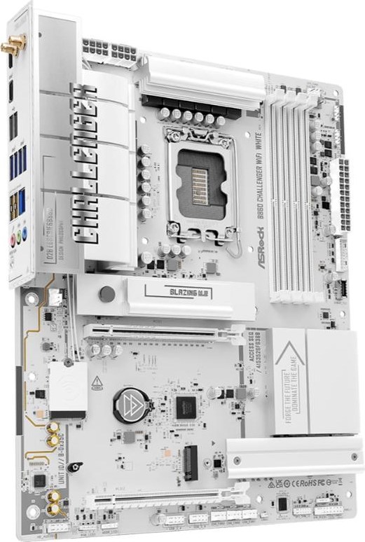 ASRock MB Sc LGA1851 B860 Challenger WiFi WHITE, Intel B860, 4xDDR5, 1xHDMI, WiFi, ATX