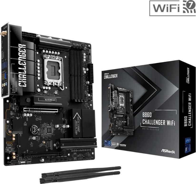 ASRock MB Sc LGA1851 B860 Challenger WiFi, Intel B860, 4xDDR5, 1xHDMI, WiFi, ATX