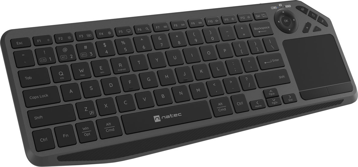 Bezdrátová klávesnice pro Smart TV Natec TURBOT 2/USB+BT/US/Černá