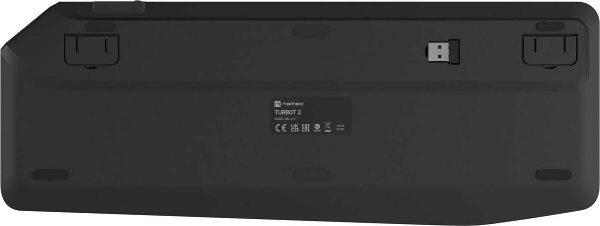 Bezdrátová klávesnice pro Smart TV Natec TURBOT 2/USB+BT/US/Černá