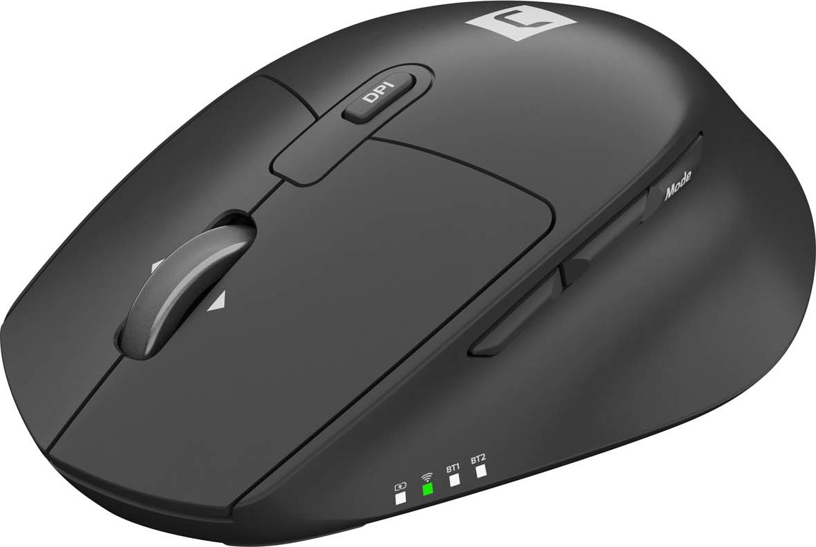Myš bezdrátová Natec KITE/Kancelářská/Blue Sense/Pro praváky/4 000 DPI/USB+BT/Černá
