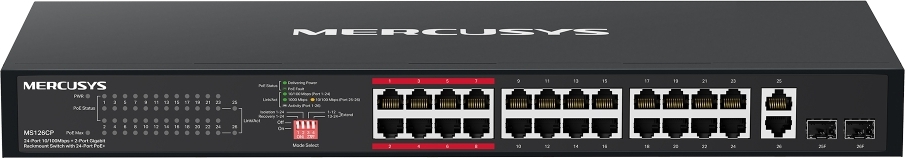 Mercusys MS126CP 24xFE PoE+ 2xGb rack switch