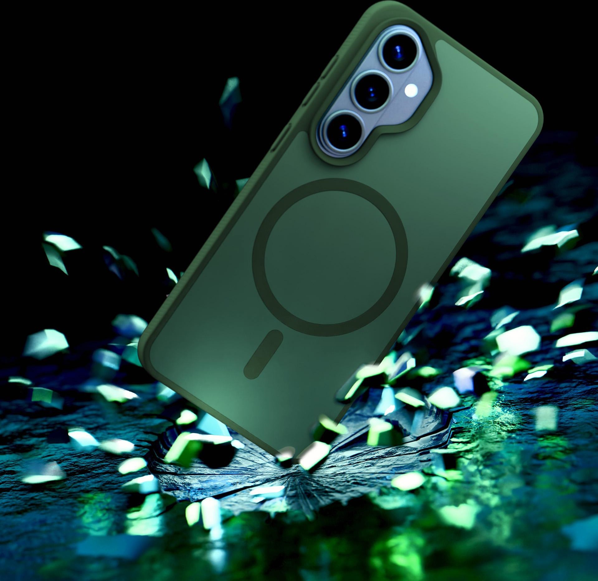 3mk ochranný kryt Smoke MagCase Green pro Samsung Galaxy S26+