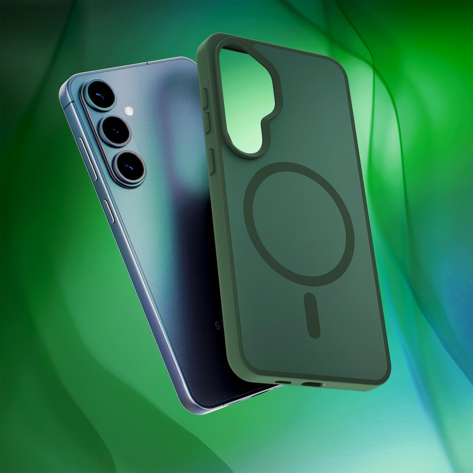 3mk ochranný kryt Smoke MagCase Green pro Samsung Galaxy S26+