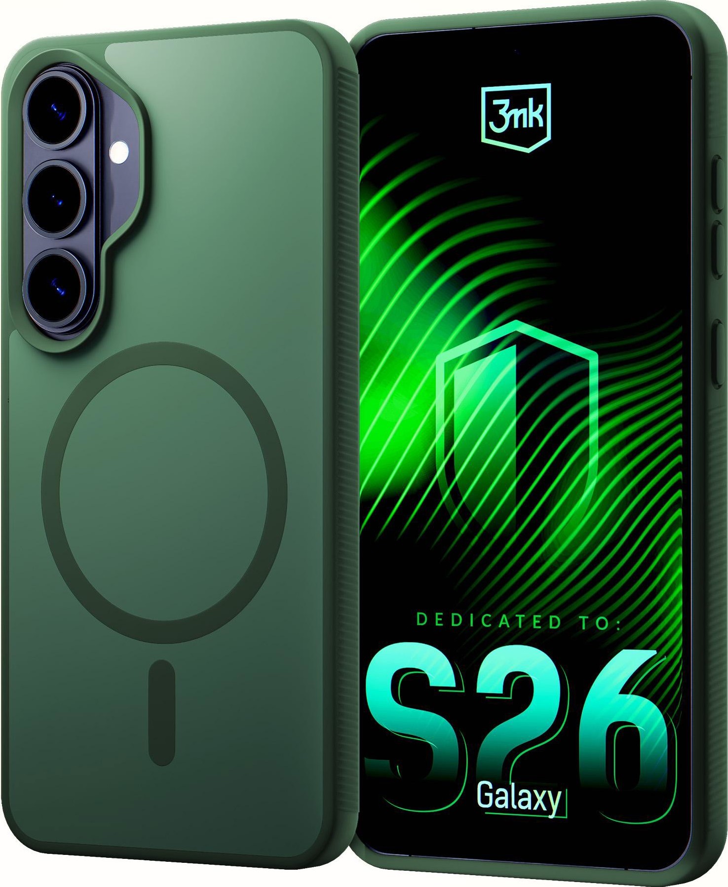 3mk ochranný kryt Smoke MagCase Green pro Samsung Galaxy S26+