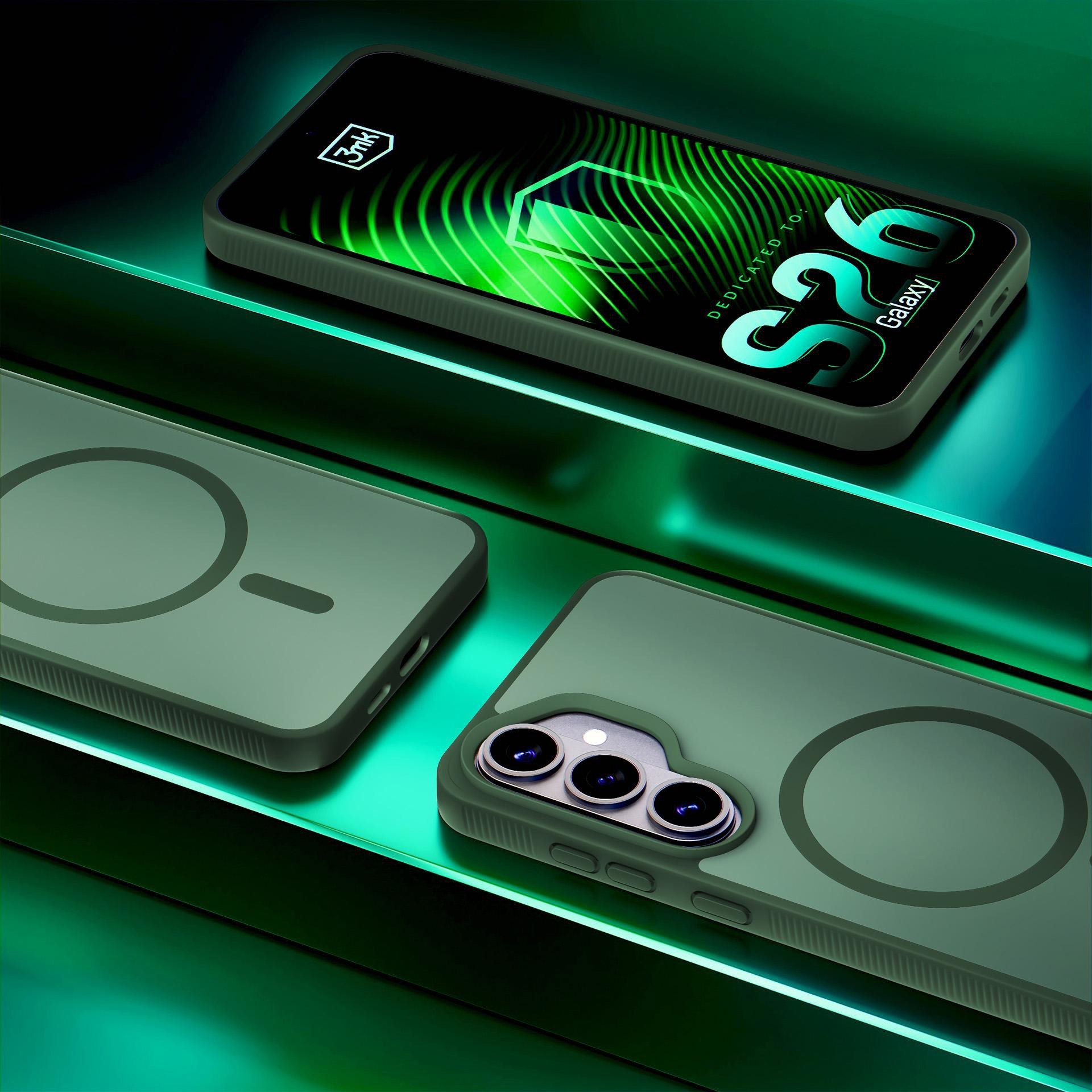 3mk ochranný kryt Smoke MagCase Green pro Samsung Galaxy S26