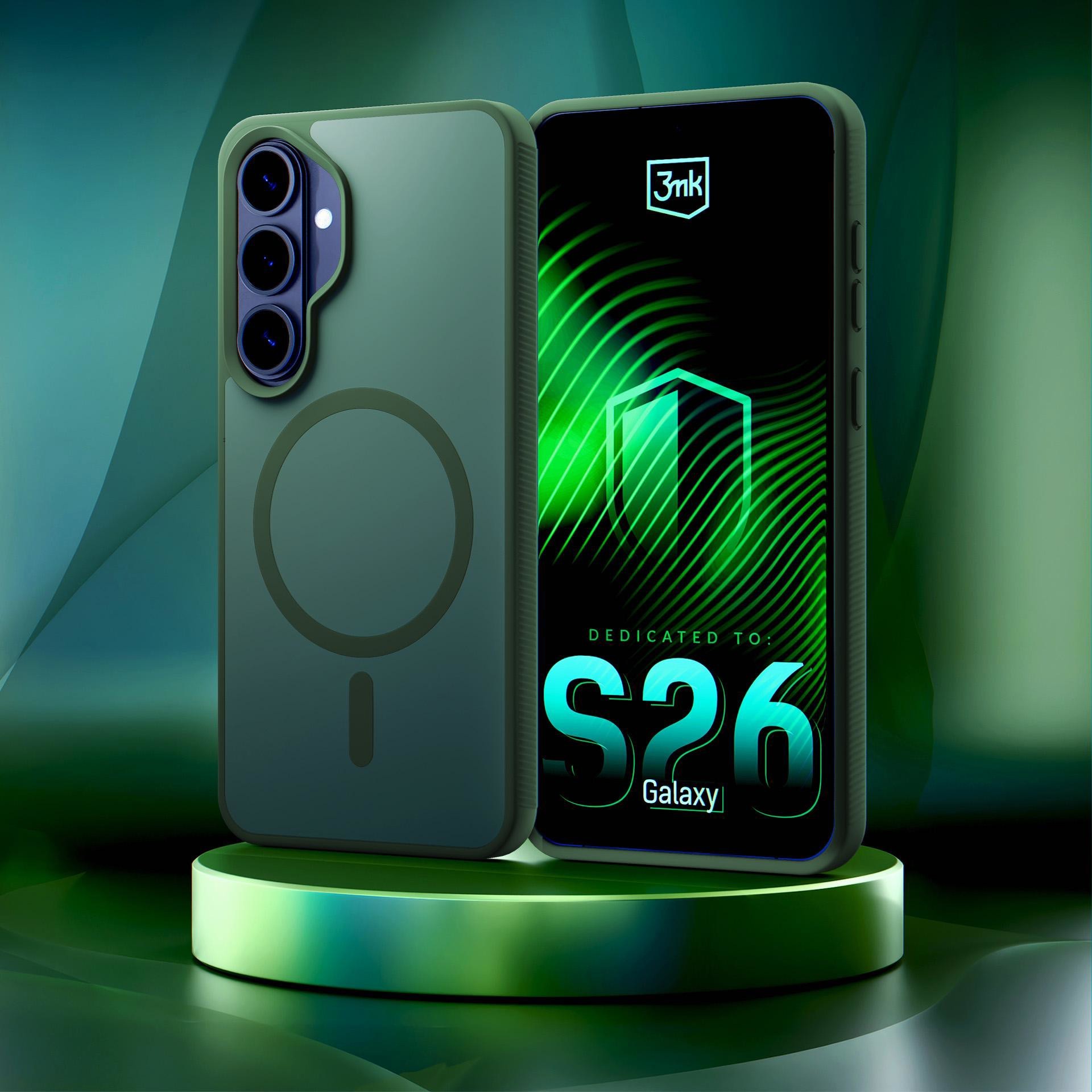 3mk ochranný kryt Smoke MagCase Green pro Samsung Galaxy S26
