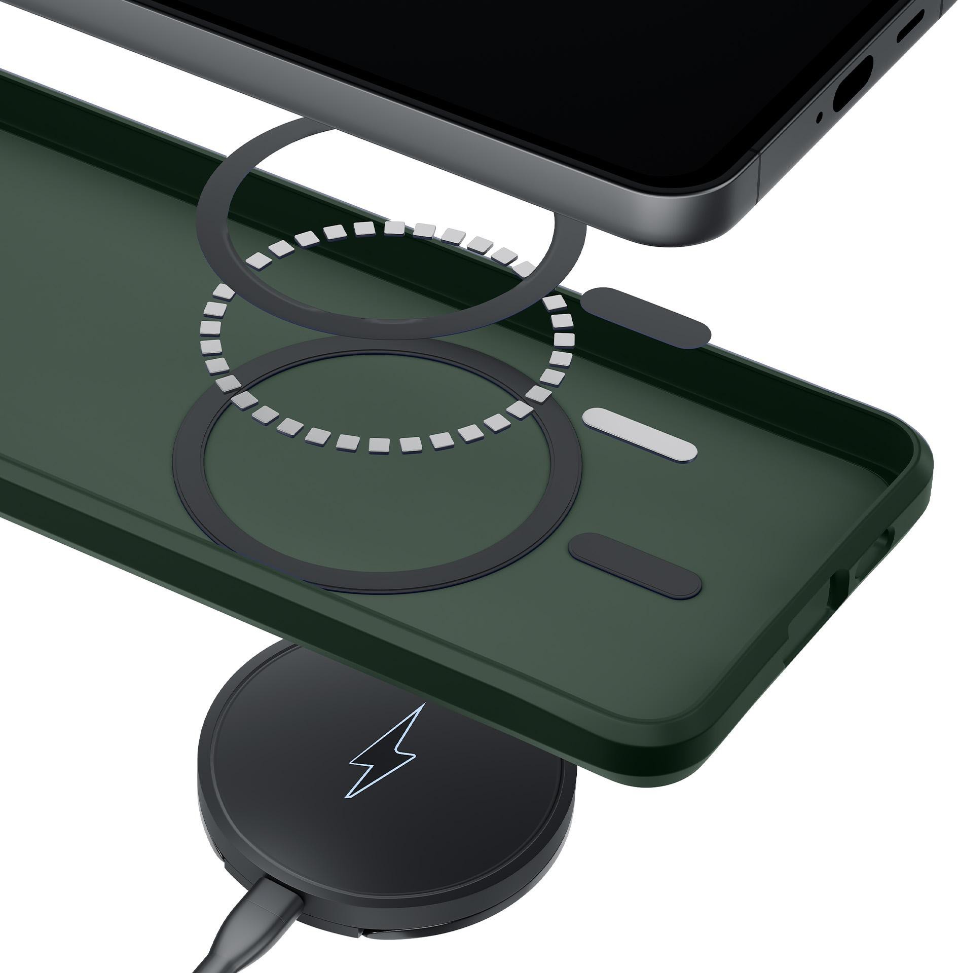 3mk ochranný kryt Smoke MagCase Green pro Samsung Galaxy S26