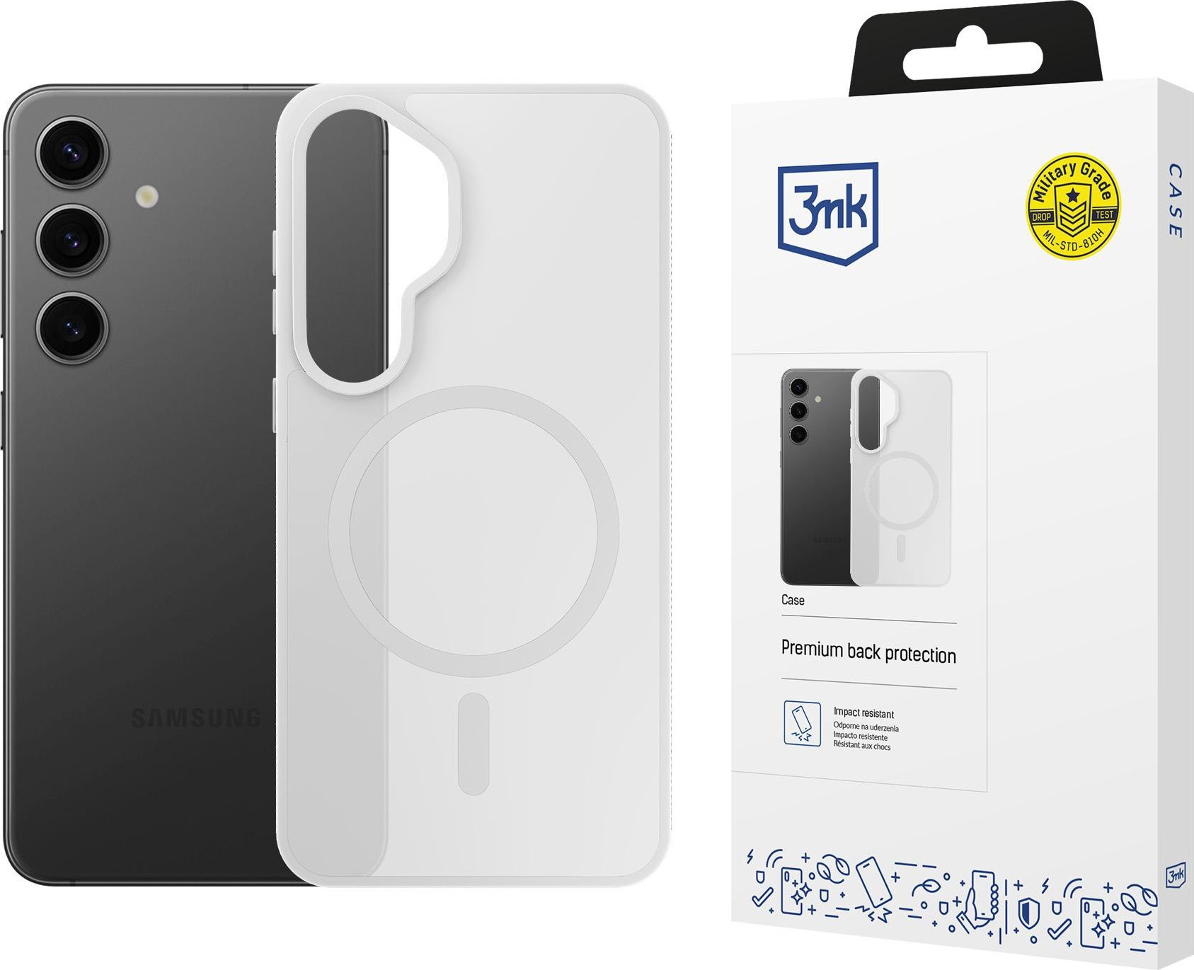 3mk ochranný kryt Smoke MagCase White pro Samsung Galaxy S25