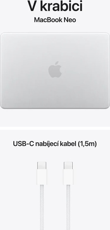 Apple MacBook Neo 13'' A18 Pro chip with 6-core CPU and 5-core GPU, 8GB, 512GB SSD, Touch ID - Silver