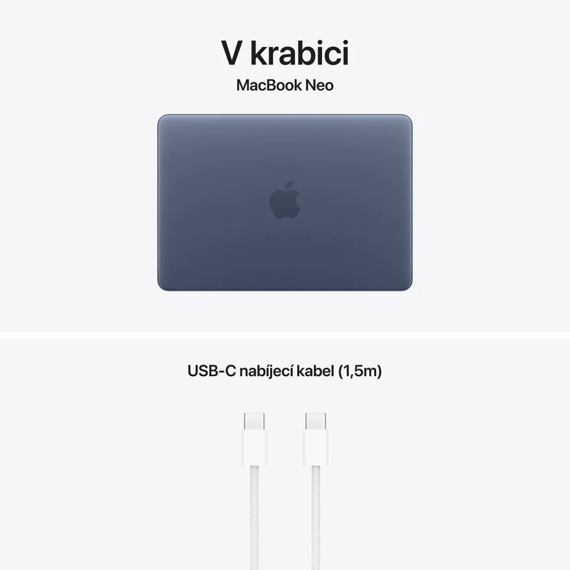 Apple MacBook Neo 13'' A18 Pro chip with 6-core CPU and 5-core GPU, 8GB, 512GB SSD, Touch ID - Indigo