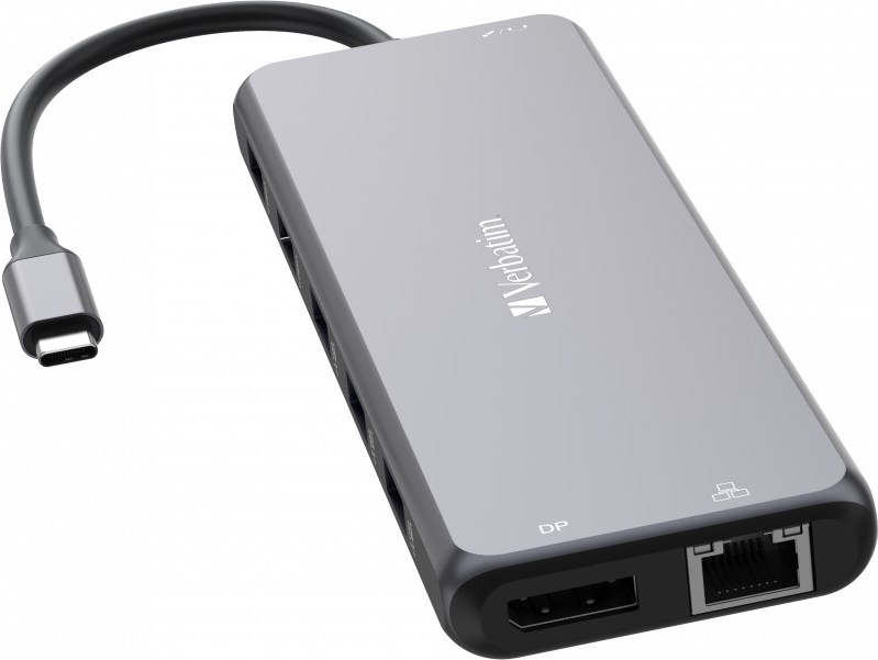 VERBATIM Hub USB-C Pro Multiport 13 Port, 6x USB-A, 2x USB-C, 2x HDMI, DP, RJ45, 3.5mm Jack audio, šedá