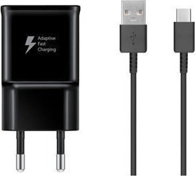 Samsung 15W Cestovní nabíječka + USB-C Datový Kabel Black (OOB Bulk)