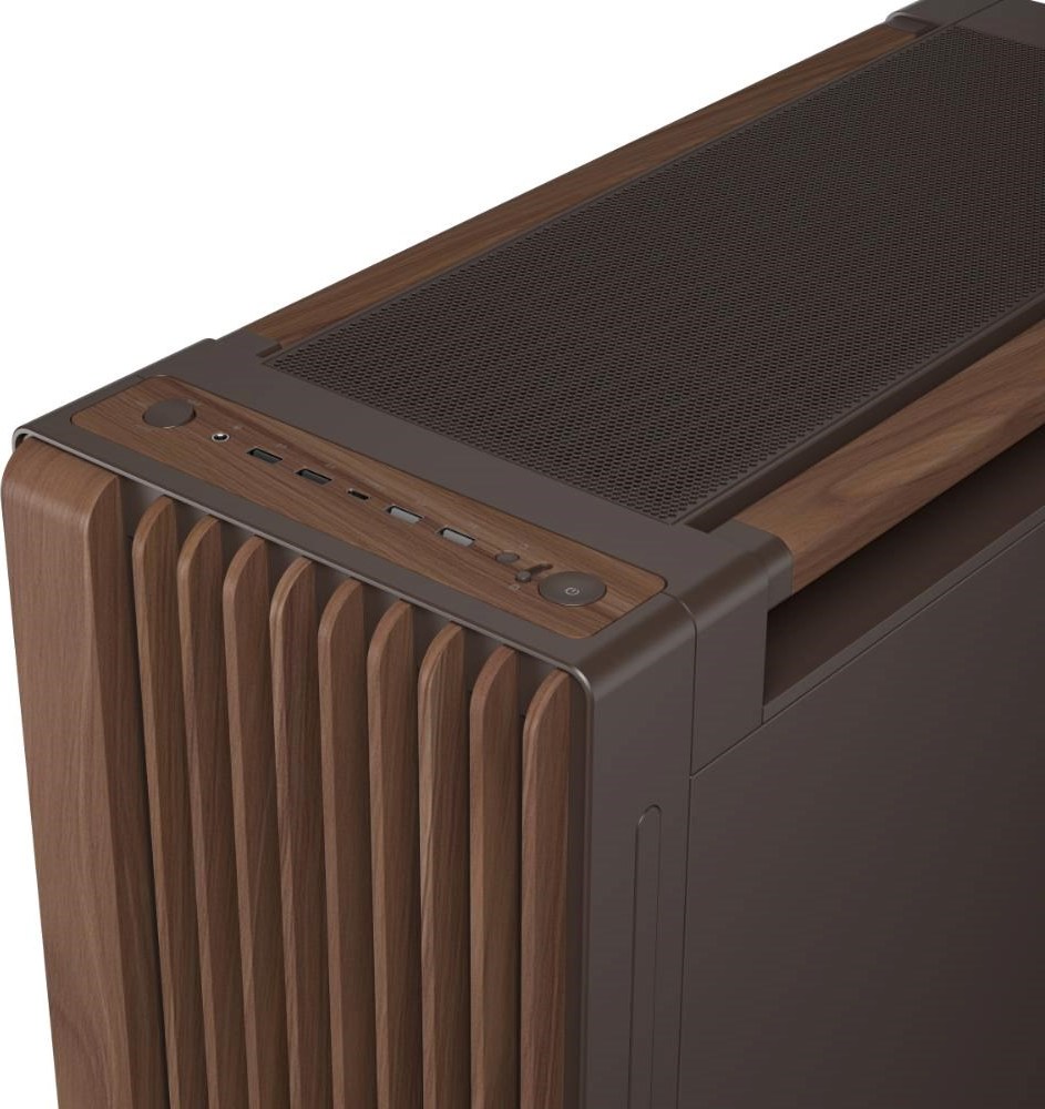 ASUS case PROART PA602 WALNUT WOOD RETRO TG, Mid Tower, průhledná bočnice, hnědá