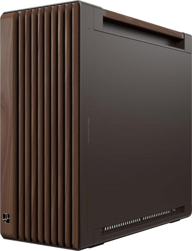 ASUS case PROART PA602 WALNUT WOOD RETRO TG, Mid Tower, průhledná bočnice, hnědá