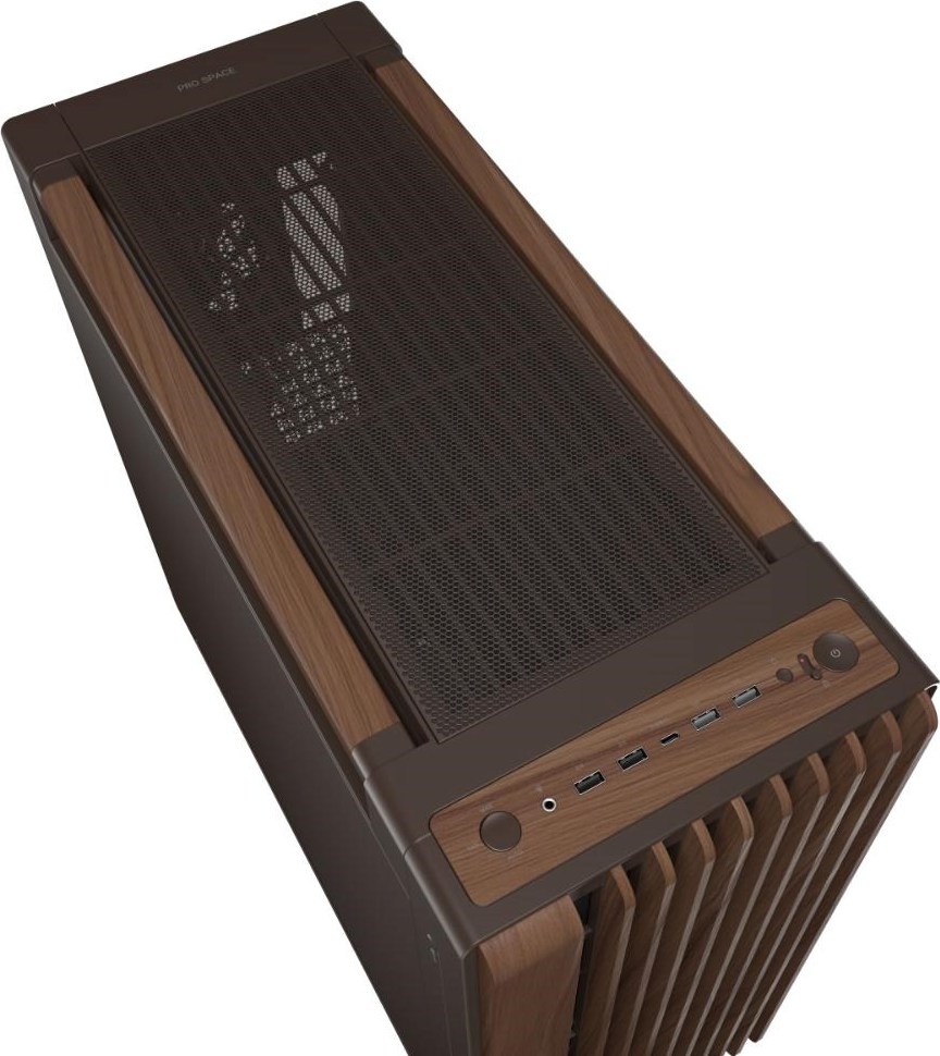 ASUS case PROART PA602 WALNUT WOOD RETRO METAL, Mid Tower, hnědá