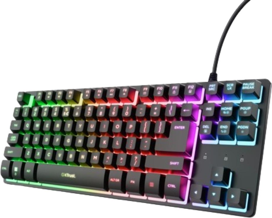 TRUST Klávesnice GXT 833 Thado, Membránová, USB, RGB, černá