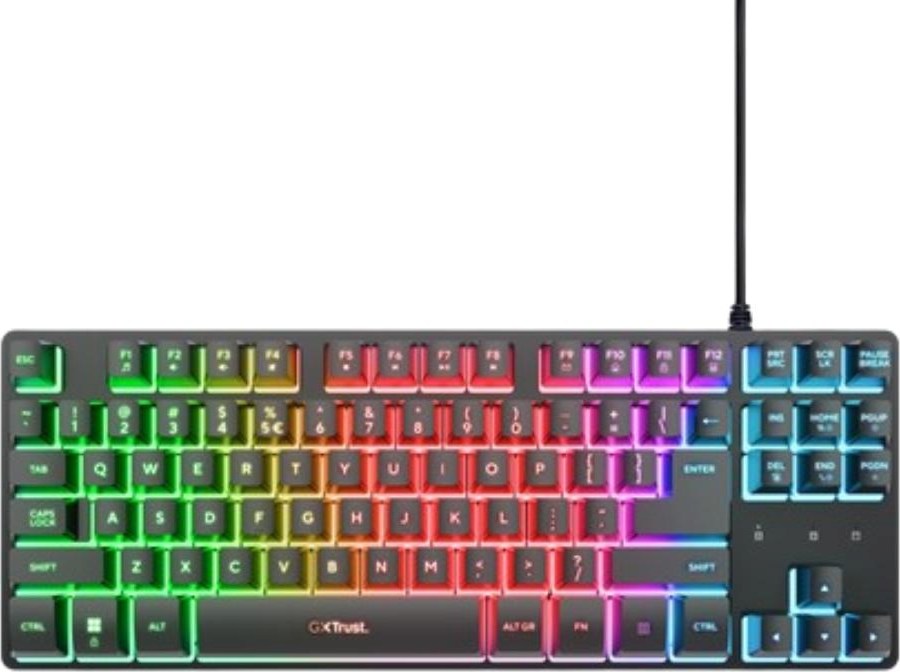 TRUST Klávesnice GXT 833 Thado, Membránová, USB, RGB, černá