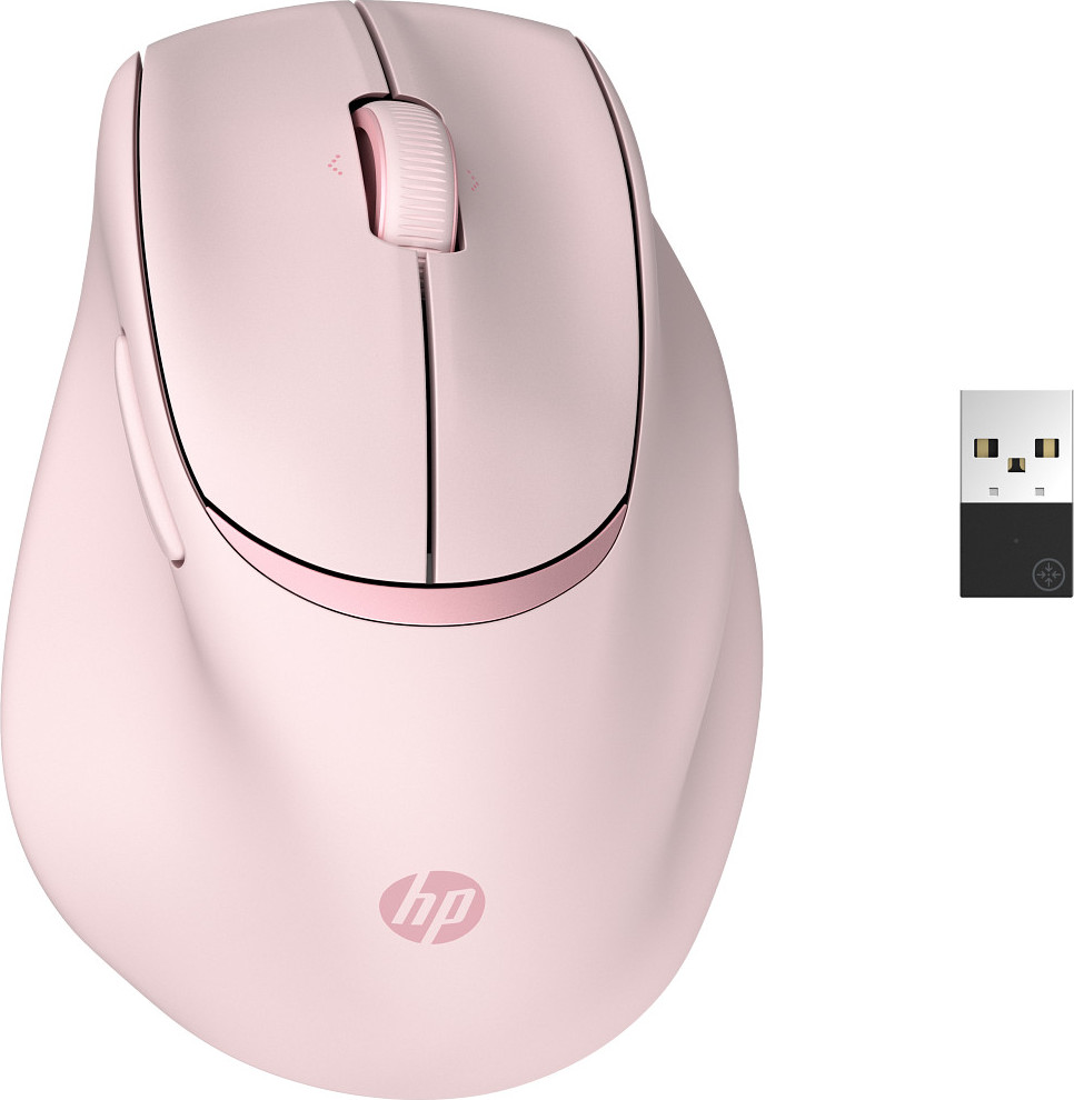 HP Inc. 720M Capacitor Tilt Ergonomic Mouse Pink