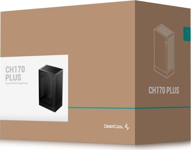 DEEPCOOL Case CH170 PLUS, ATX, Průhledná bočnice, černá