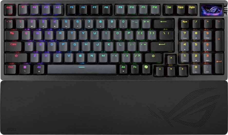 ASUS klávesnice ROG Azoth 96 HE, Mechanická, Bezdrátová, BT, RF 2.4GHz, CZ/SK, černá