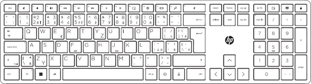 HP 650 Bezdrátová klávesnice a myš - bílá GER