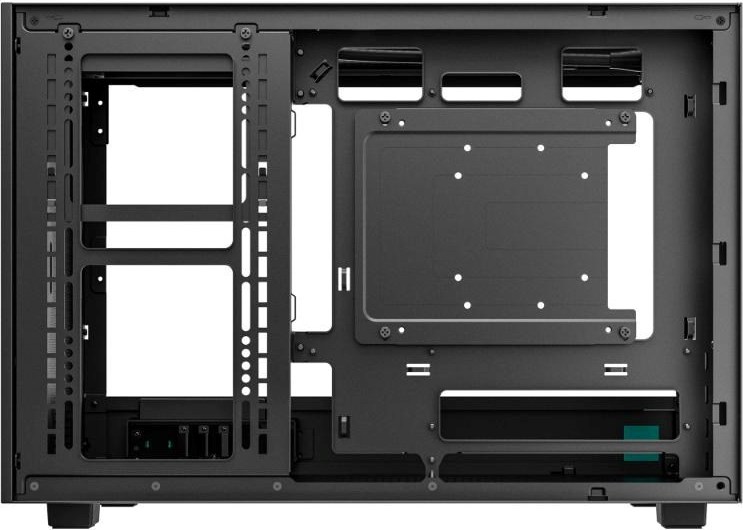DEEPCOOL Case CH260 WOOD, mATX, Průhledná bočnice, černo-dřevěná