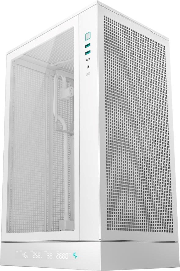DEEPCOOL Case CH270 PLUS, mATX, Průhledná bočnice, bílá