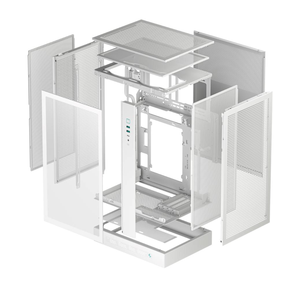 DEEPCOOL Case CH270 PLUS, mATX, Průhledná bočnice, bílá