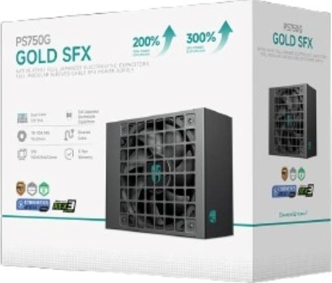 DEEPCOOL GAMERSTORM zdroj 750W PS750G, 92mm, Plně modulární, Gold Cybenetics, ATX 3.1, černá