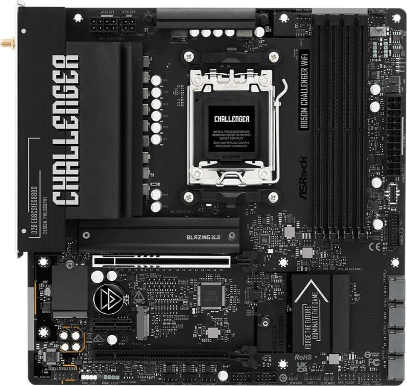 ASRock MB Sc AM5 B850M Challenger WiFi,  AMD B850, 4xDDR5, 1xHDMI, WiFi, mATX