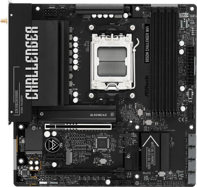 ASRock MB Sc AM5 B850M Challenger WiFi,  AMD B850, 4xDDR5, 1xHDMI, WiFi, mATX