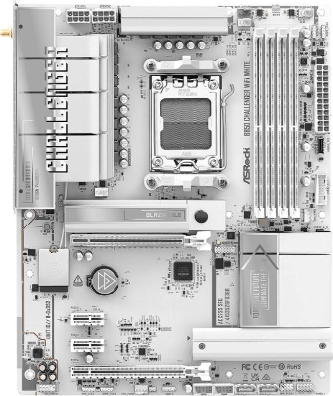 ASRock MB Sc AM5 B850M Challenger WiFi WHITE,  AMD B850, 4xDDR5, 1xHDMI, WiFi, mATX