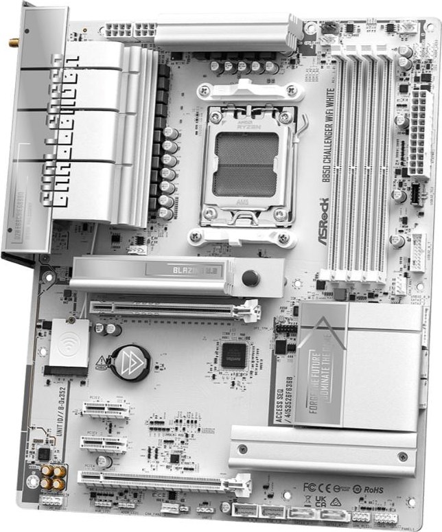 ASRock MB Sc AM5 B850M Challenger WiFi WHITE,  AMD B850, 4xDDR5, 1xHDMI, WiFi, mATX