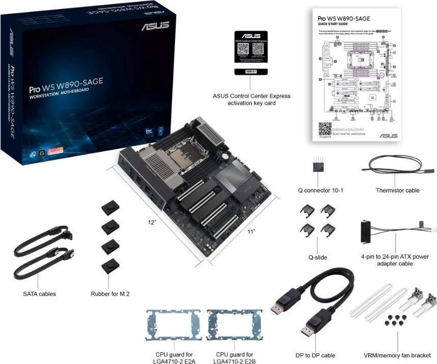 ASUS MB PRO WS W890-SAGE, Intel W890, 8xDDR5, 2xUSB-C, CEB