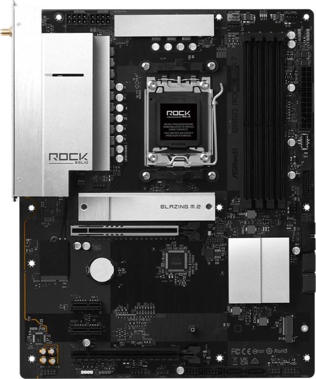 ASRock MB Sc AM5 B850 Rock WiFi 7,  AMD B850, 4xDDR5, 1xHDMI, WiFi, mATX