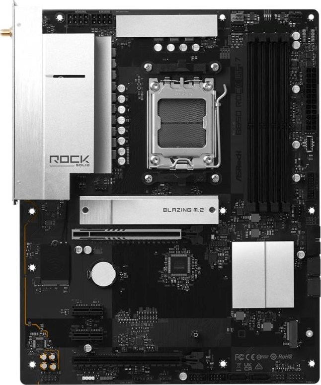 ASRock MB Sc AM5 B850 Rock WiFi 7,  AMD B850, 4xDDR5, 1xHDMI, WiFi, mATX