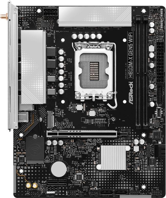 ASRock MB Sc LGA1851 H810M-X Gen5 WiFi, Intel H810, 2xDDR5, 1xDP, 1xHDMI, WiFi, mATX