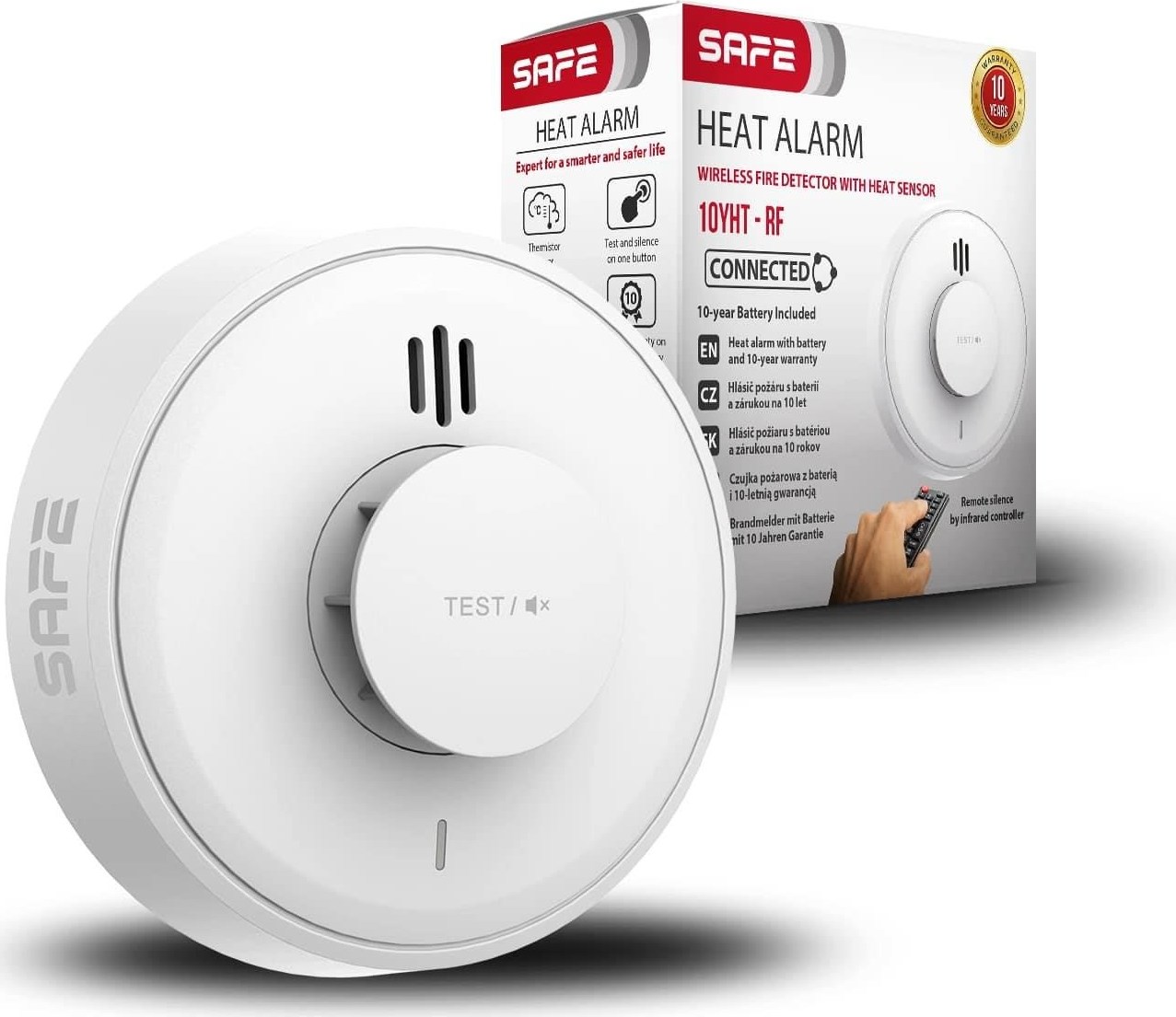 Safe Teplotní hlásič požáru 10YHT-RF bezdrátový