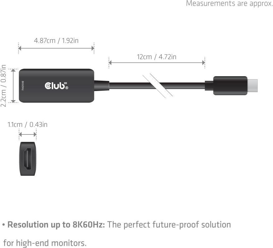 Club 3D Club3D Adaptér USB-C na HDMI 2.1, 8K60Hz